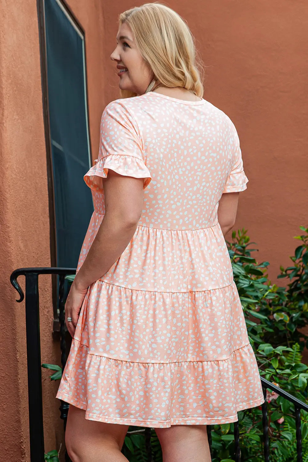 Pink Cheetah Print Tiered Ruffled Plus Size Dress - Scarlett's Riverside Boutique