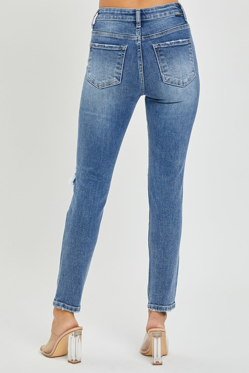 Risen Full Size High Rise Knee Distressed Skinny Jeans - Scarlett's Riverside Boutique 