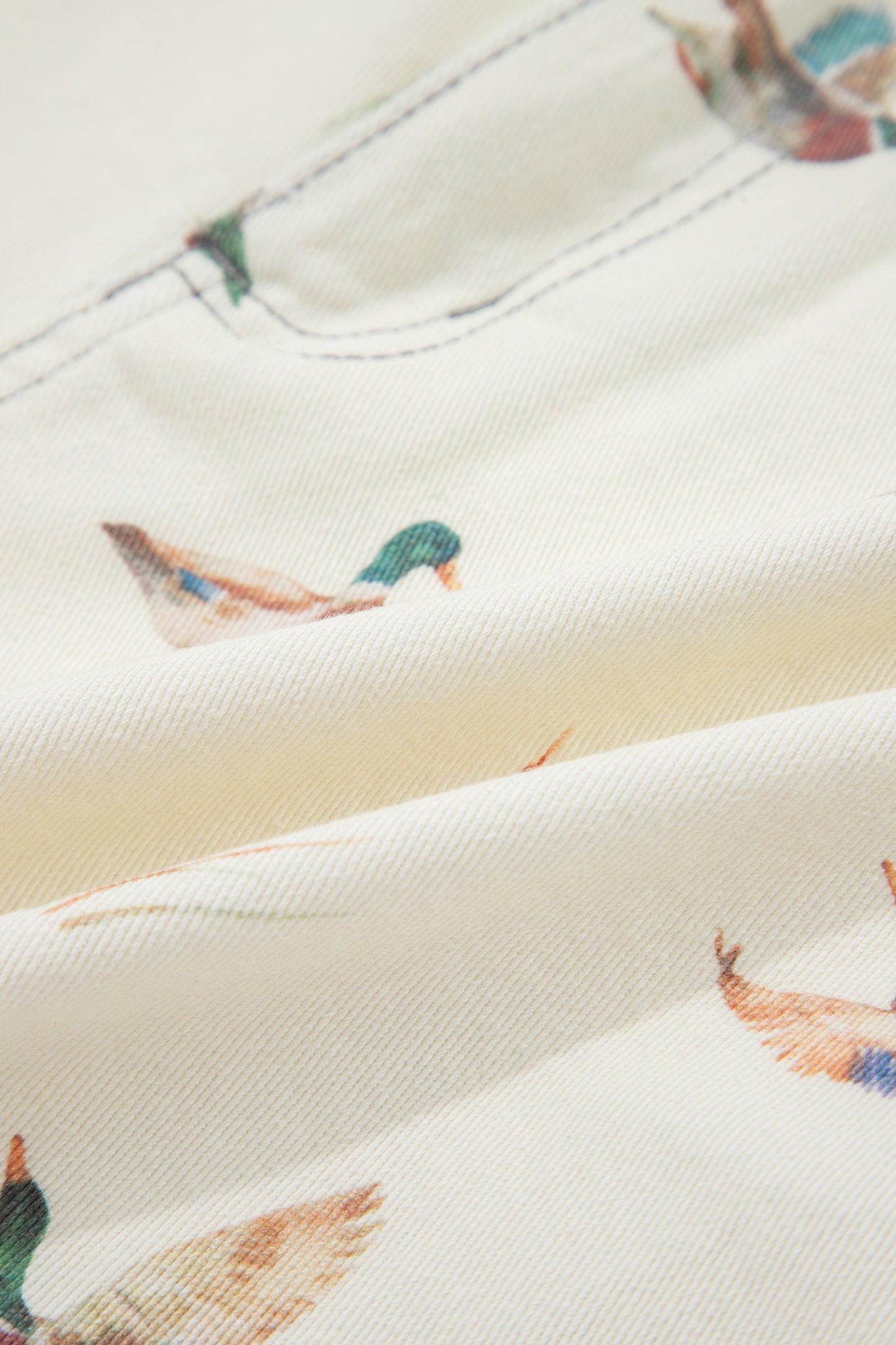 Duck Mallard High Waist Frayed Denim Shorts