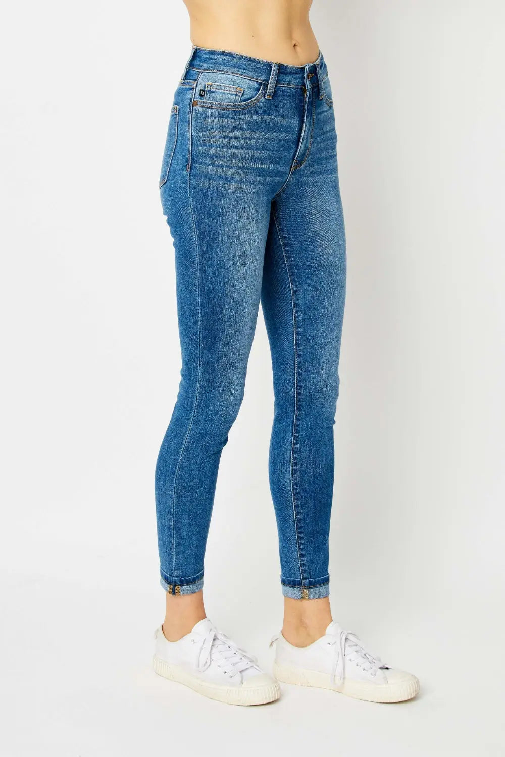 Judy Blue Full Size Cuffed Hem Skinny Jeans - Scarlett's Riverside Boutique 