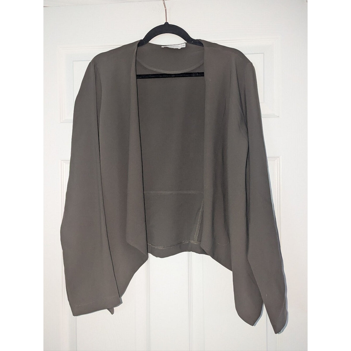 Lush Women’s XL Olive Open Front Drape Jacket Lightweight Cardigan Blazer