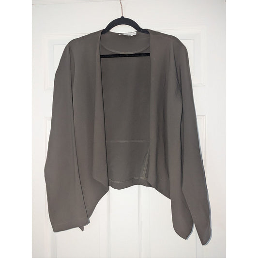 Lush Women’s XL Olive Open Front Drape Jacket Lightweight Cardigan Blazer
