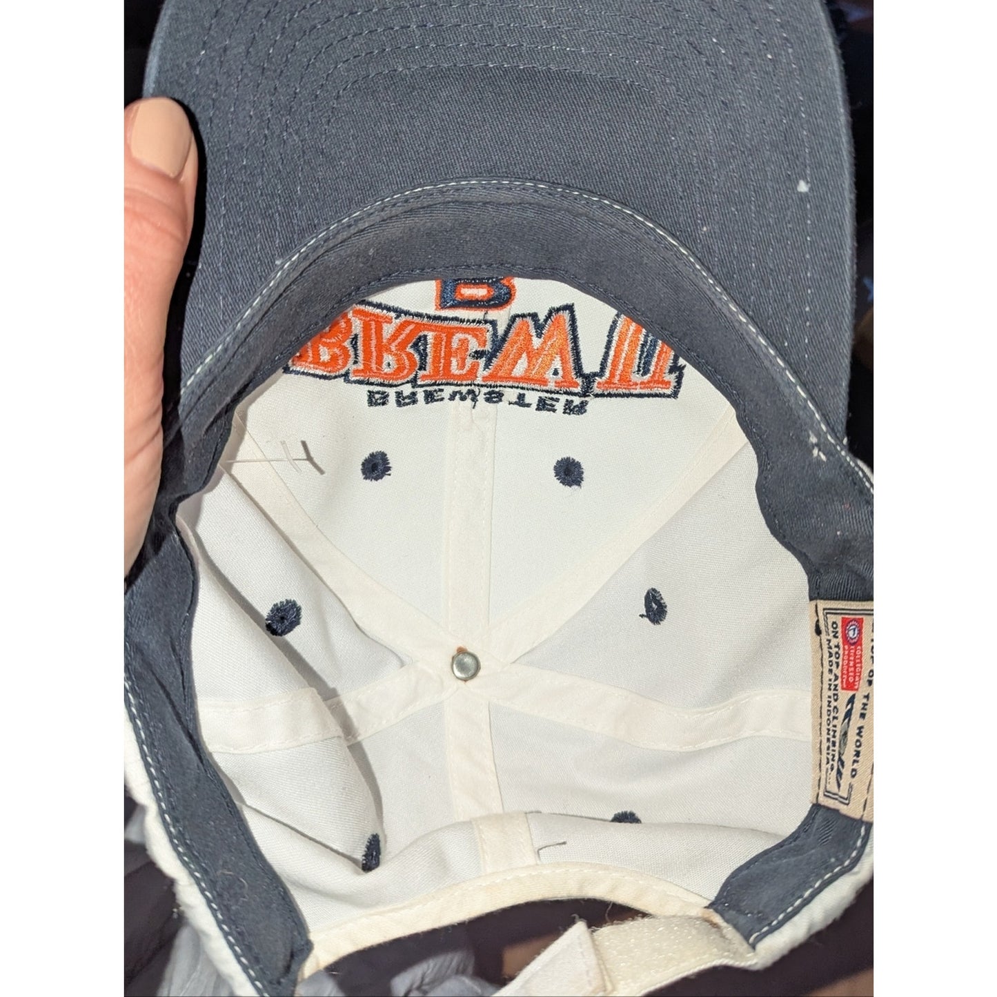 Brewster BU Hat Top Of The World White Adjustable College Embroidered Cap