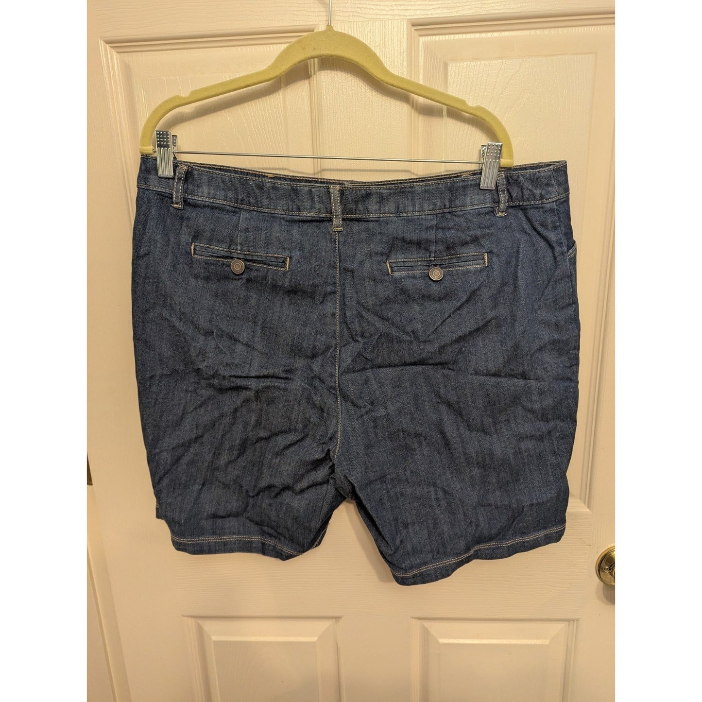 Croft & Barrow Denim Shorts Womens Size 18 Blue Stretch Mid Rise Casual Jean...