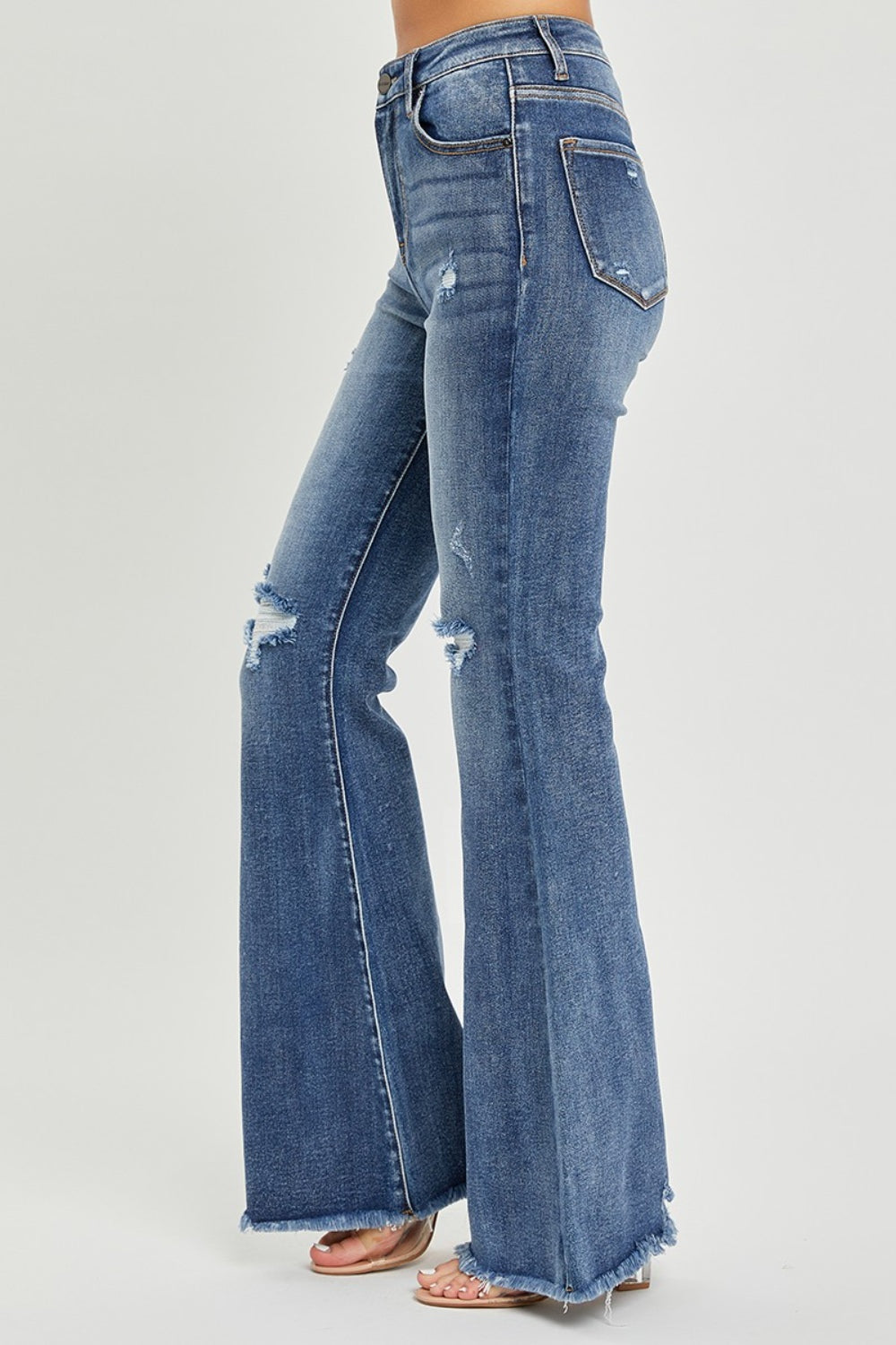 RISEN High Waist Distressed Fare Jeans - Scarlett's Riverside Boutique 