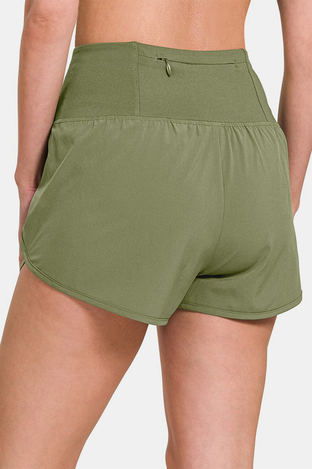 Zenana High-Waisted Zippered Back Pocket Active Shorts - Scarlett's Riverside Boutique 