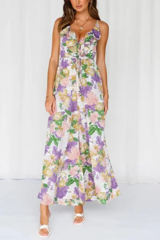 Floral Print Wide Leg Jumpsuit - Scarlett's Riverside Boutique 