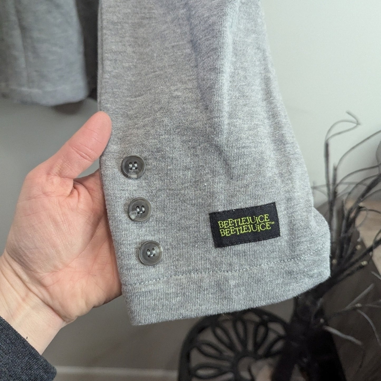 Exclusive Beetlejuice Astrid Graphic Blazer - Heather Gray Sz 2xl