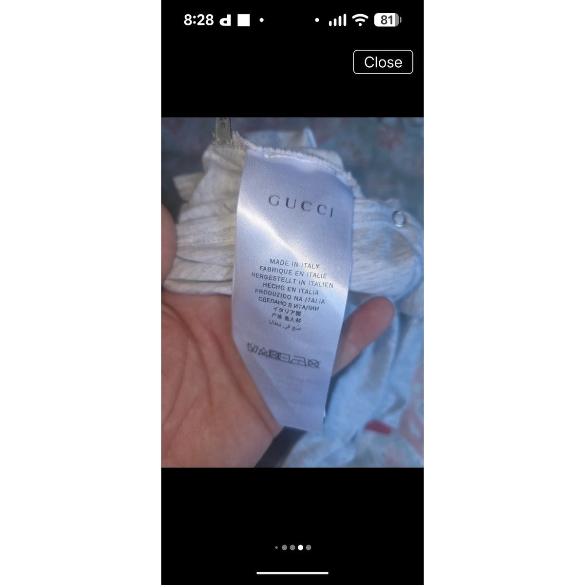 Gucci Baby Footed Sleeper 3-6M Gray Cat Sailor Fish Graphic Pajamas. Made Italy