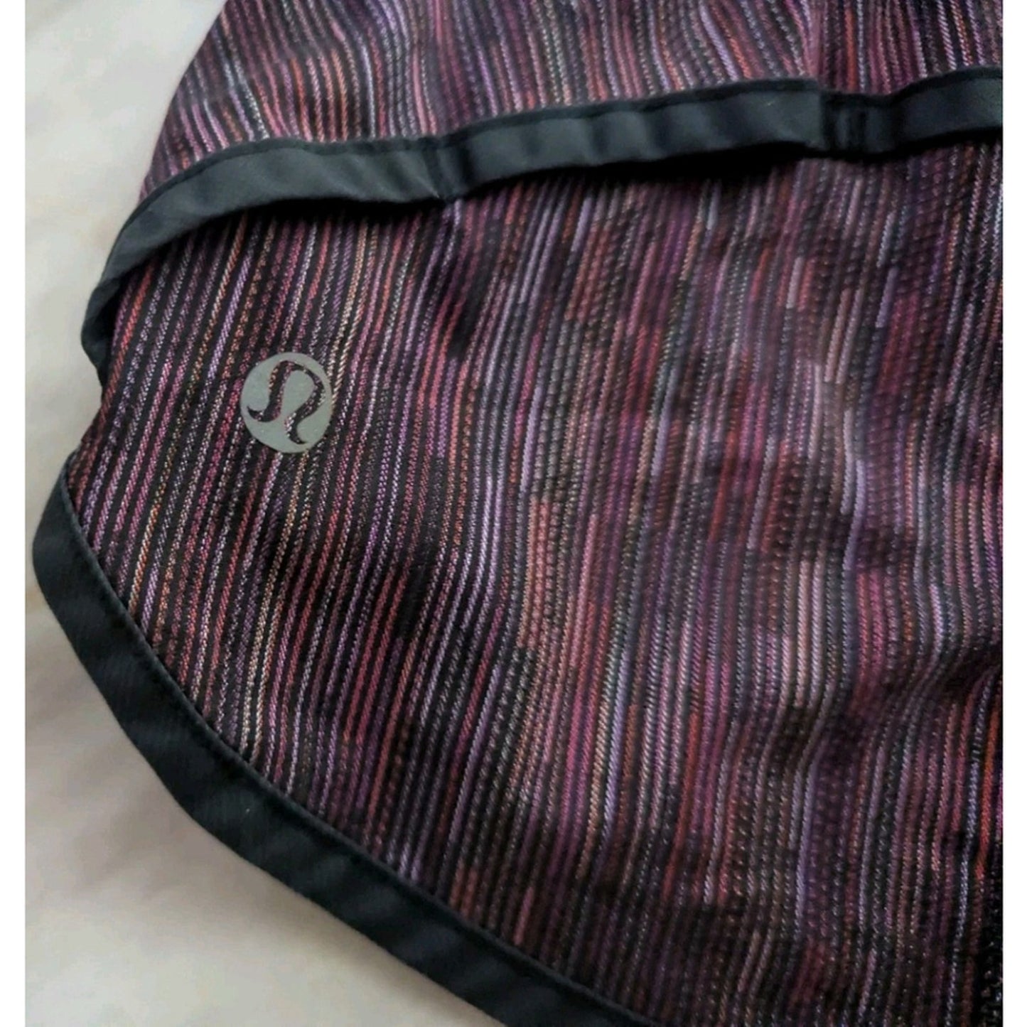 Lululemon Running Shorts, Women's Size 6 Black Pink Striped Athletic Gym...