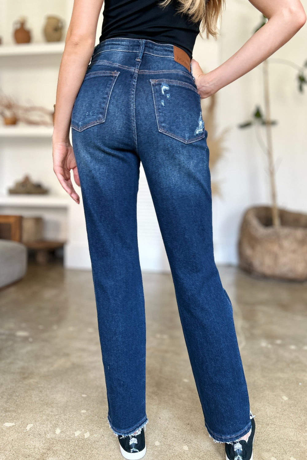 Judy Blue, High Waist destroyed denim jeans. Inseam 30" - Scarlett's Riverside Boutique 