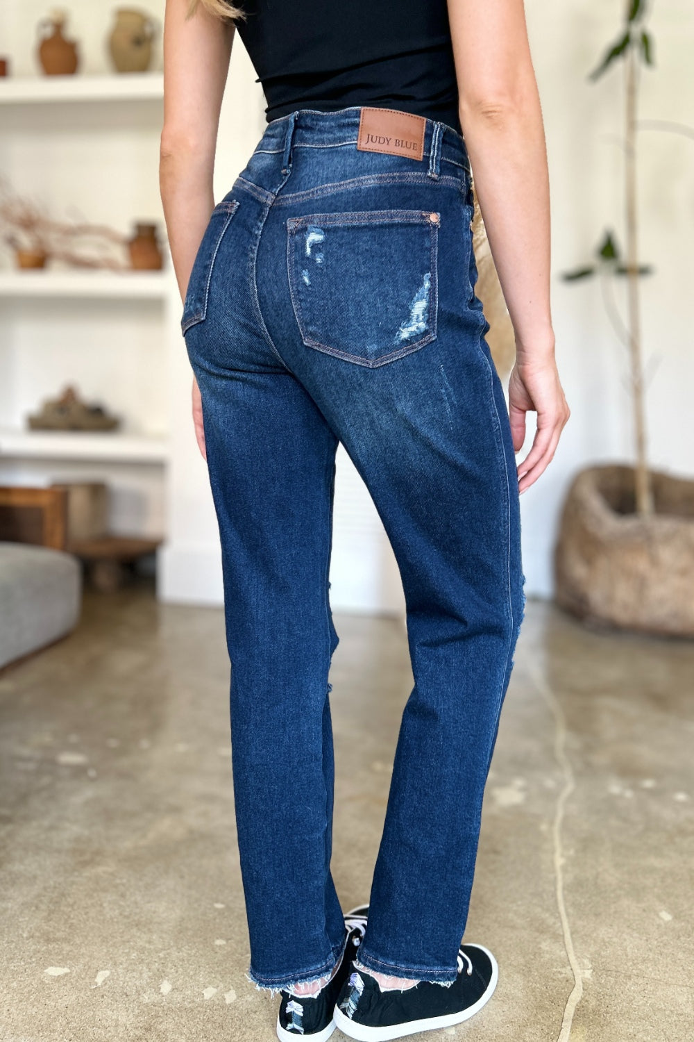 Judy Blue, High Waist destroyed denim jeans. Inseam 30" - Scarlett's Riverside Boutique 