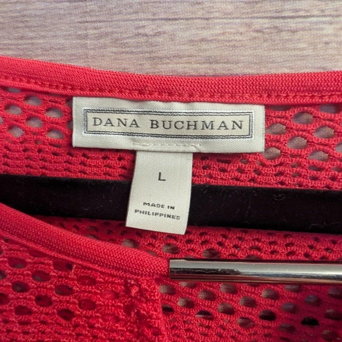 Dana Buchman Crochet Tunic Sz L, Coral 3/4 Sleeve With Cami Beach
