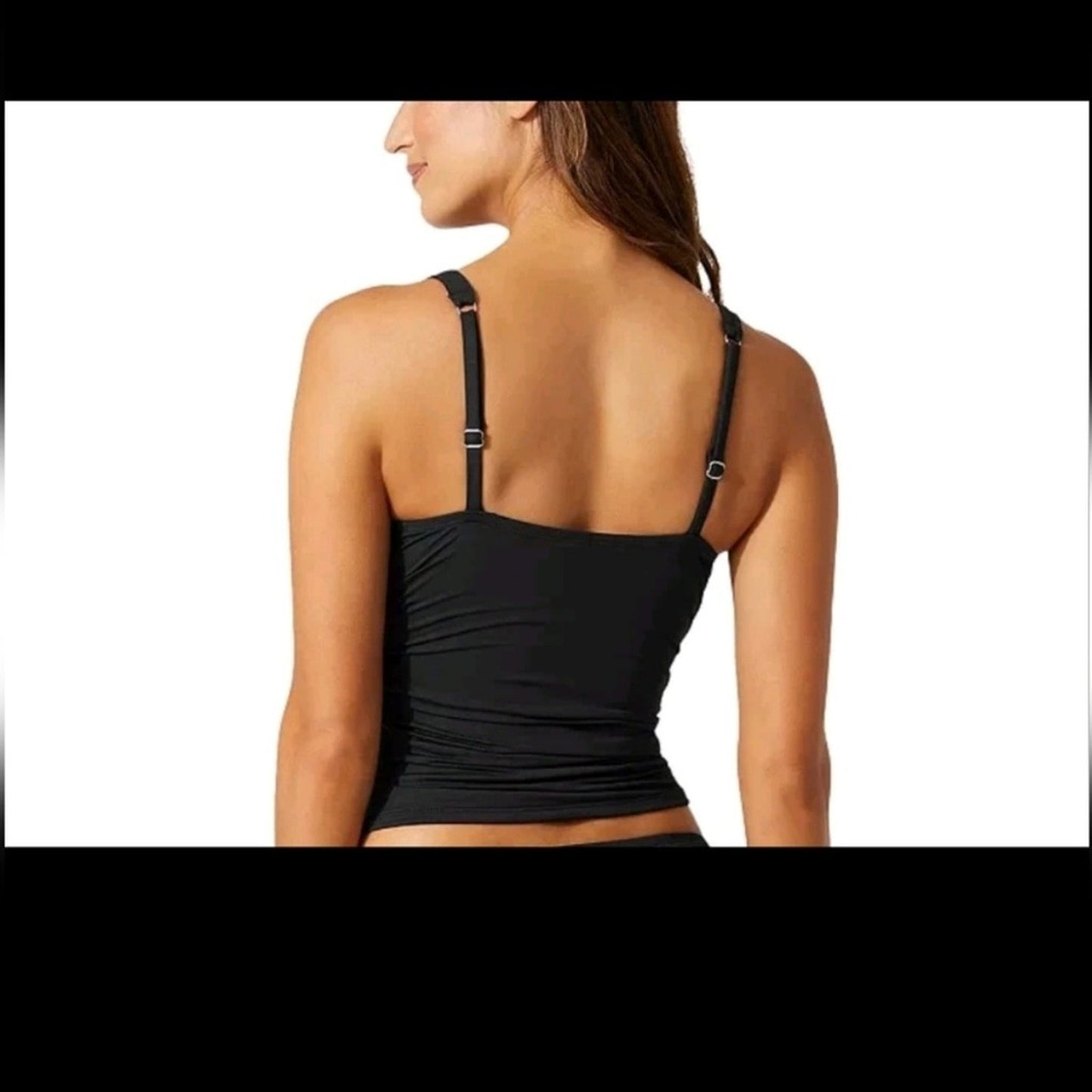 Tommy Bahama Twist Front Underwired Tankini Top Only Black Size S. NWTs #F16