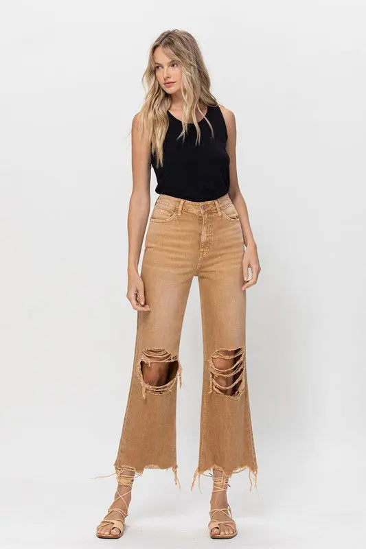 90's Vintage Crop Flare jeans - Scarlett's Riverside Boutique 