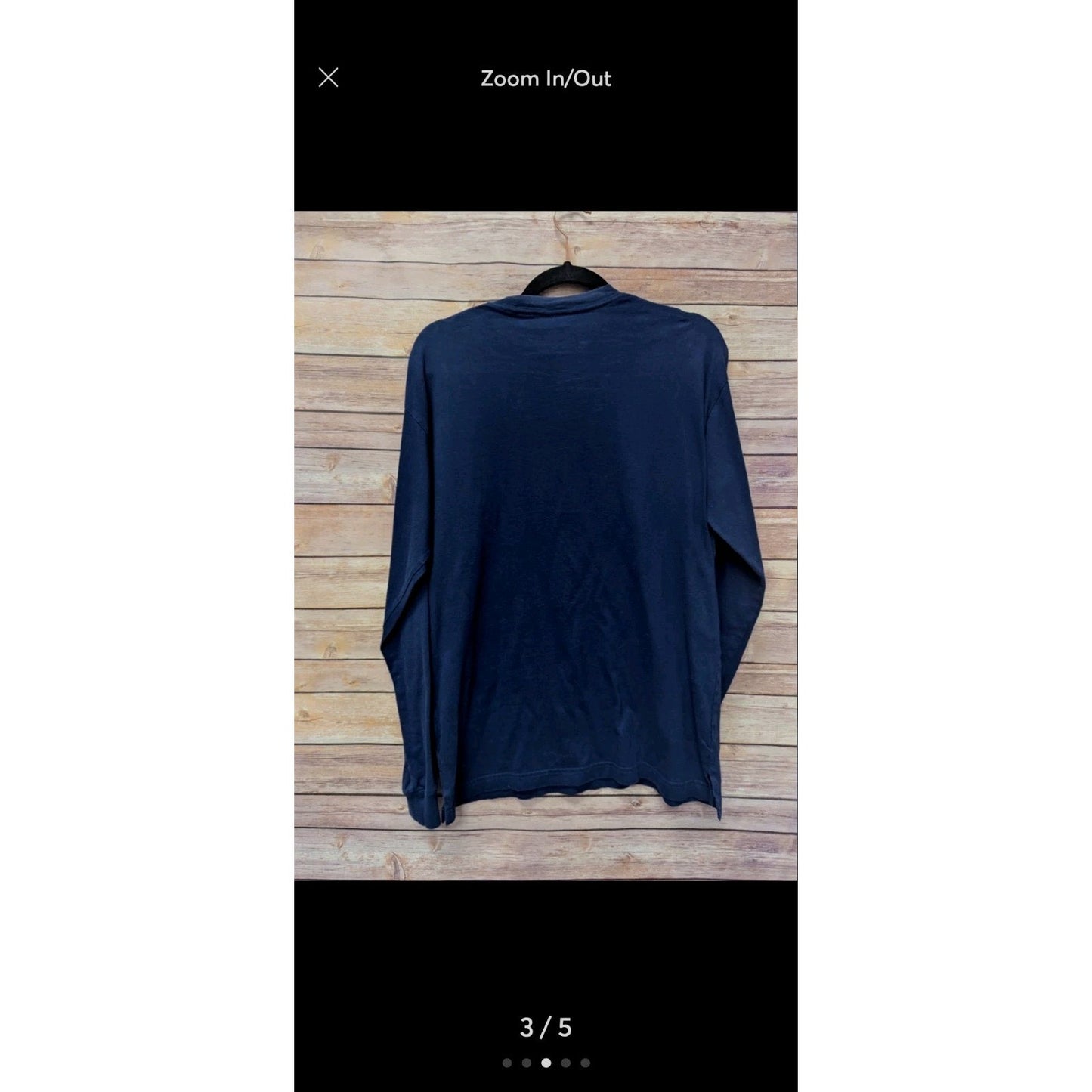 Victoria's Secret PINK Long Sleeve Sequin Logo T-Shirt Navy Blue Women's Sz Smal