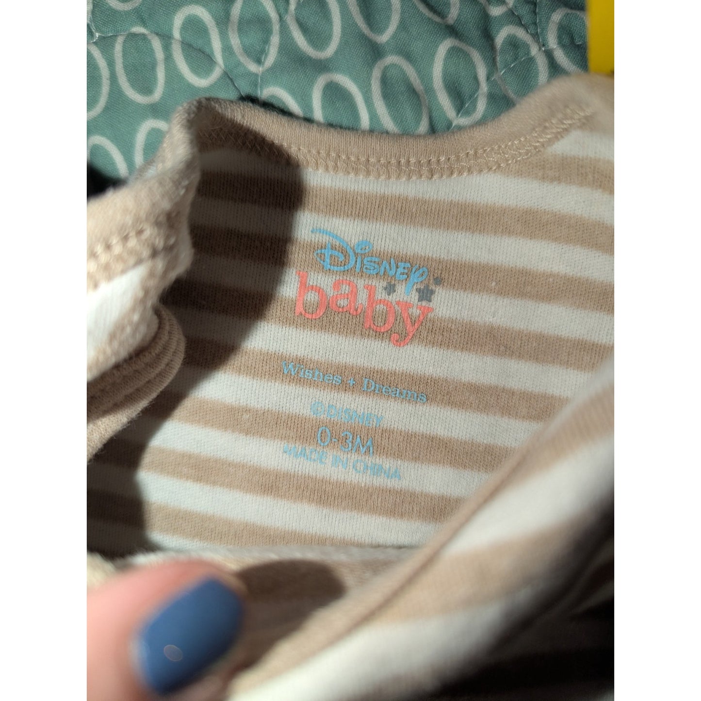Disney Baby Bambi Bodysuit 0-3M Beige Striped Cutest Little Thing Infant Bodysui