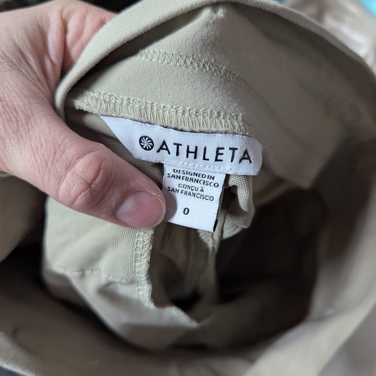 Athleta Size 00 Beige Lightweight Jogger Pants | Drawstring Waist | Zip Pocket