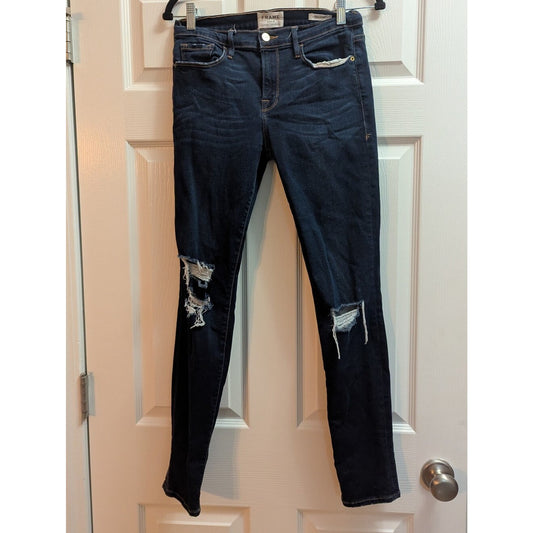 FRAME denim, Le Skinny de Jeanne, women’s FRAME jeans, size 30 jeans, dark wash