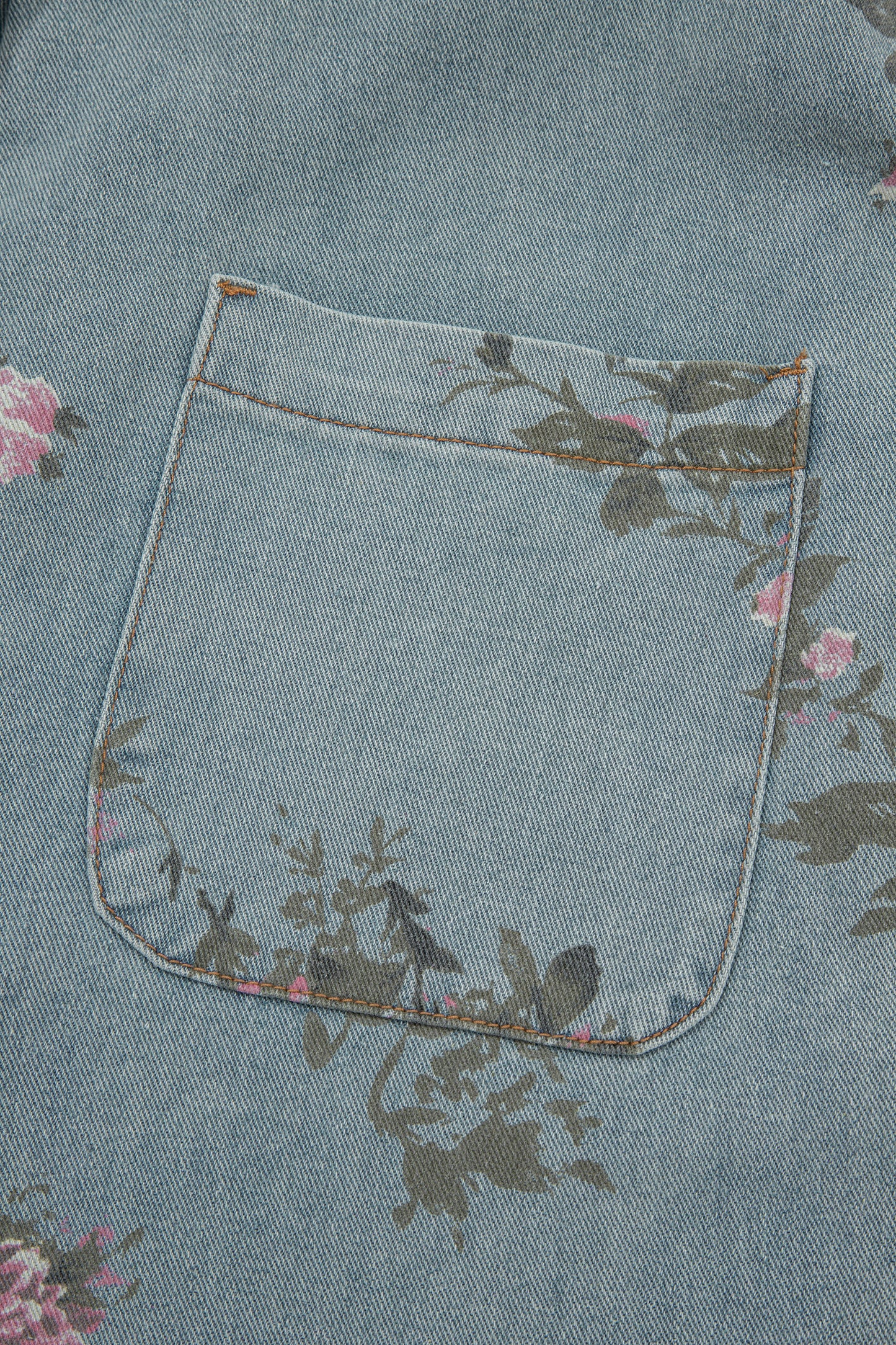 Beau Blue Floral Denim Jumpsuit Wide Leg Pleated Sleeveless Boho Overalls