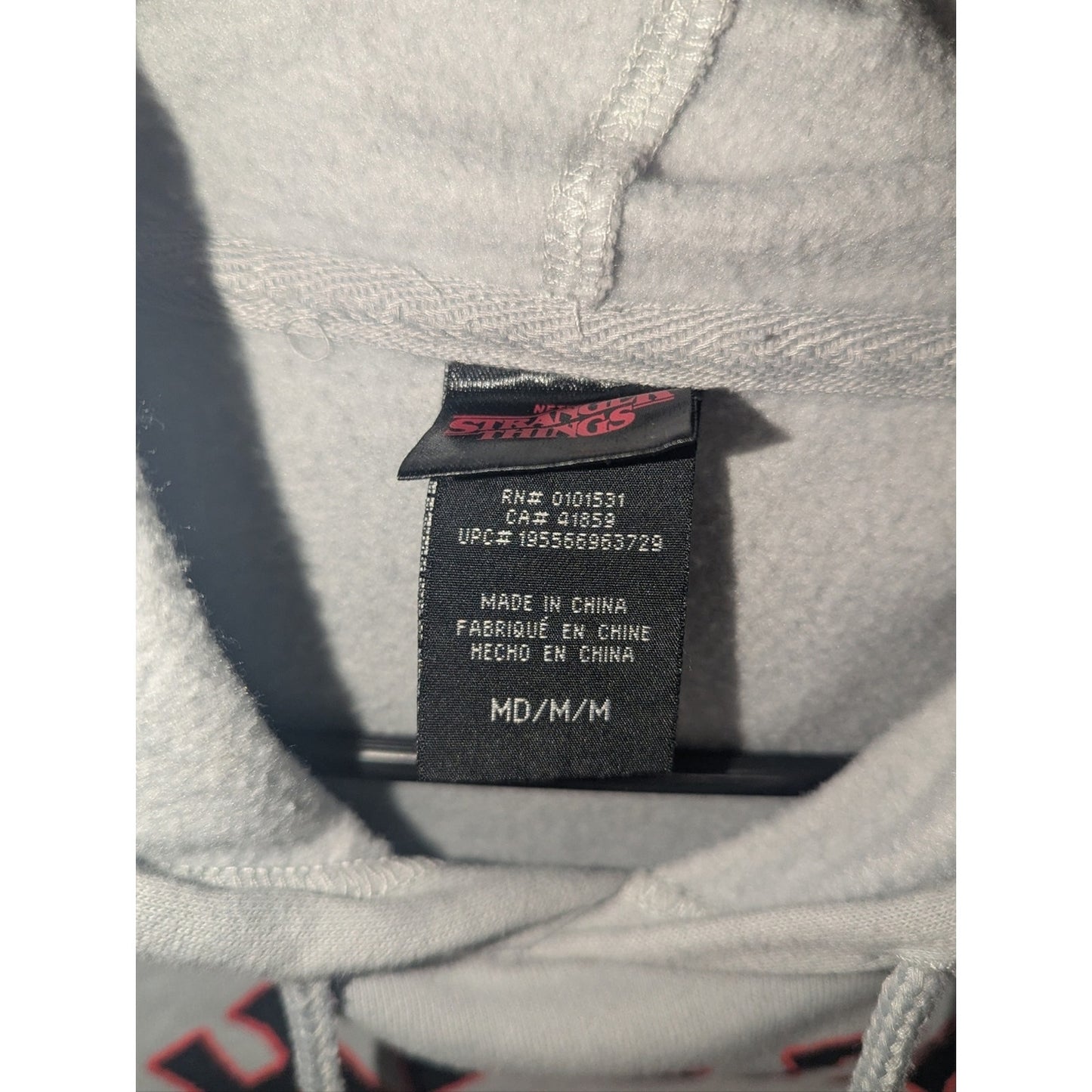 Stranger Things Hellfire Club Hoodie Medium Gray Black Dip Dye Graphic Sweatshir