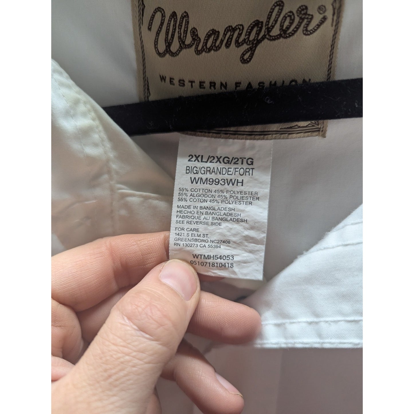 Wranglers western fashion mens White long sleeve snap up size 2XL/2xg /2Tg