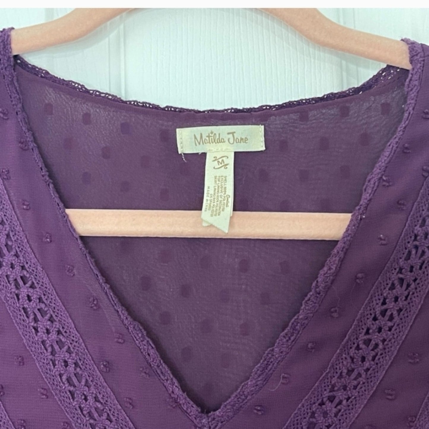 NWTs, Matilda Jane Plum Long Sleeve Dress Sz M
