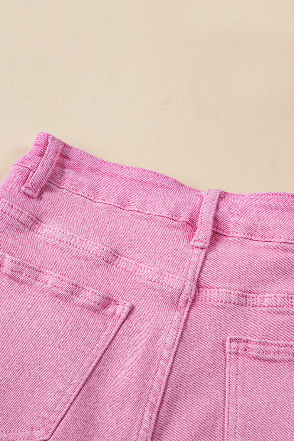 Pink Frayed Edge Mid Rise Denim Shorts - Scarlett's Riverside Boutique 