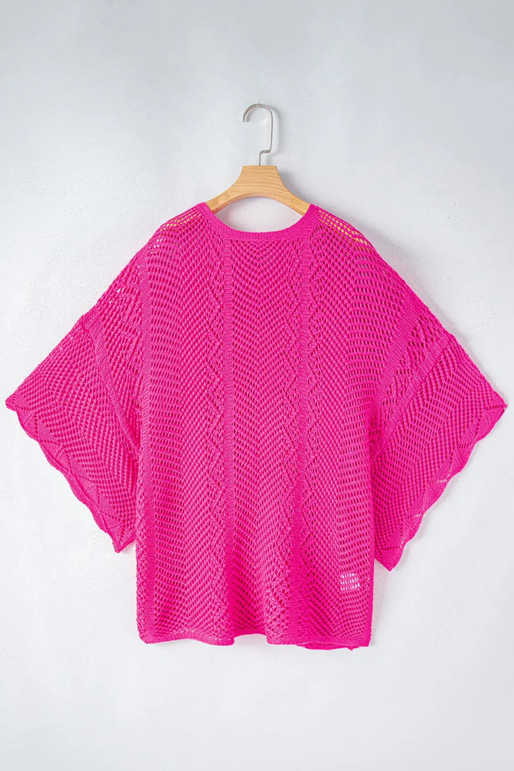 Rose Red Pointelle Knit Scallop Edge Short Sleeve Knit Top - Scarlett's Riverside Boutique 