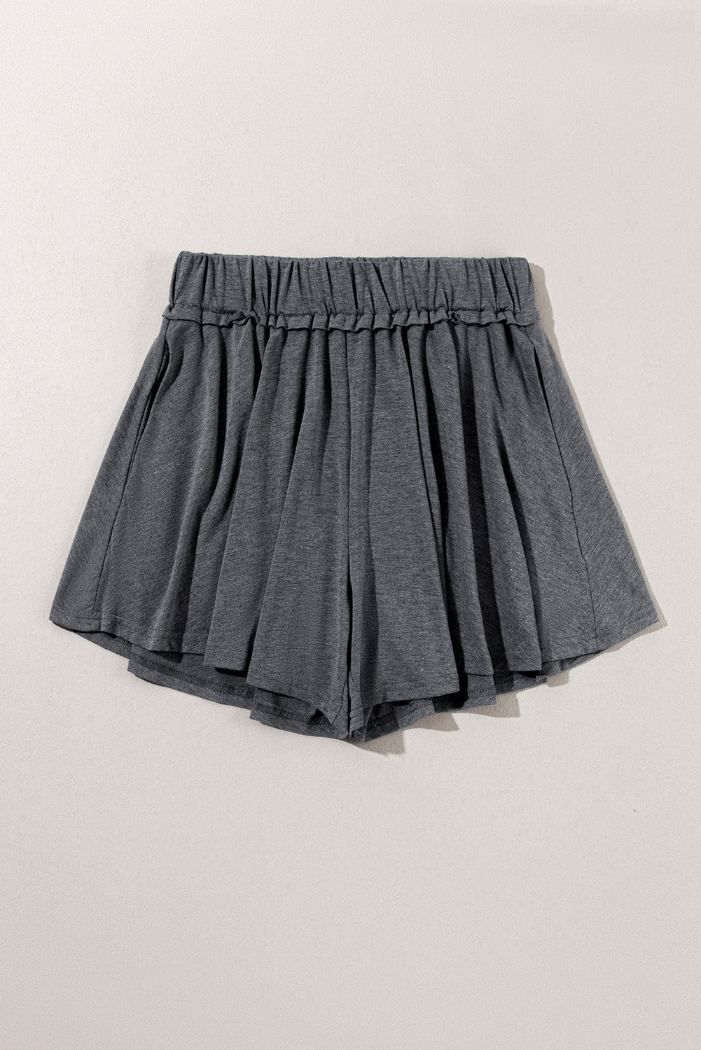 Gray Elastic Waist Culotte Shorts - Scarlett's Riverside Boutique 