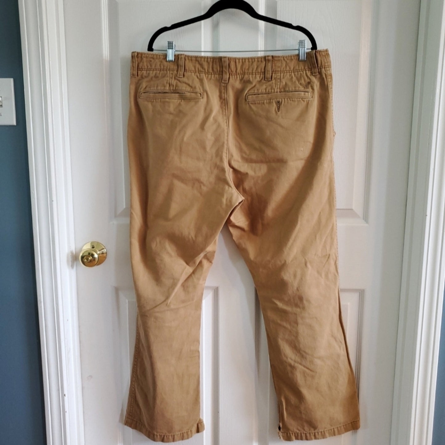 American Eagle Khaki Pants Mens 38x32 Bootcut Tan Casual Chino Flat Front Classi