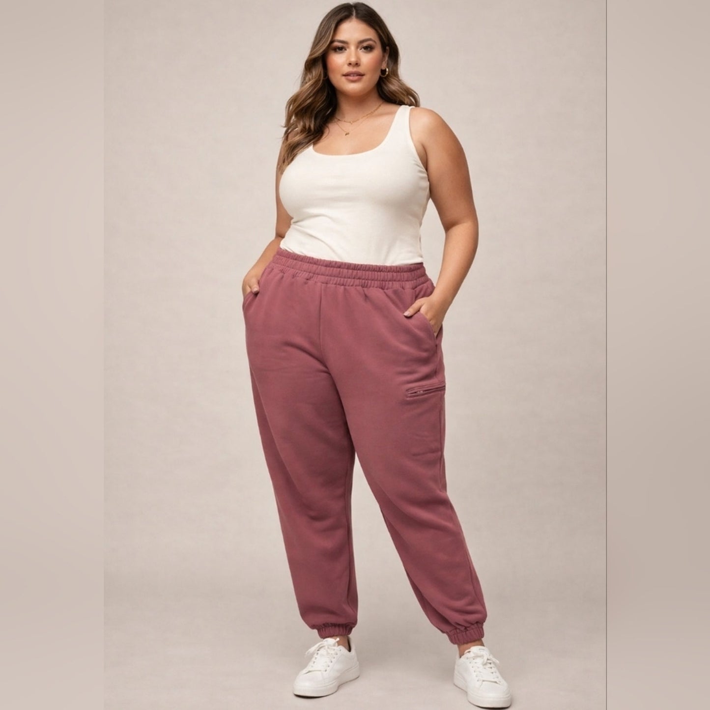Comfrt Brand Berry Jogger Sweatpants XL NWT Elastic Waist Cargo Pocket. #B32
