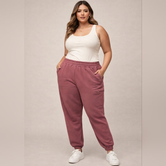 Comfrt Brand Berry Jogger Sweatpants XL NWT Elastic Waist Cargo Pocket. #B32