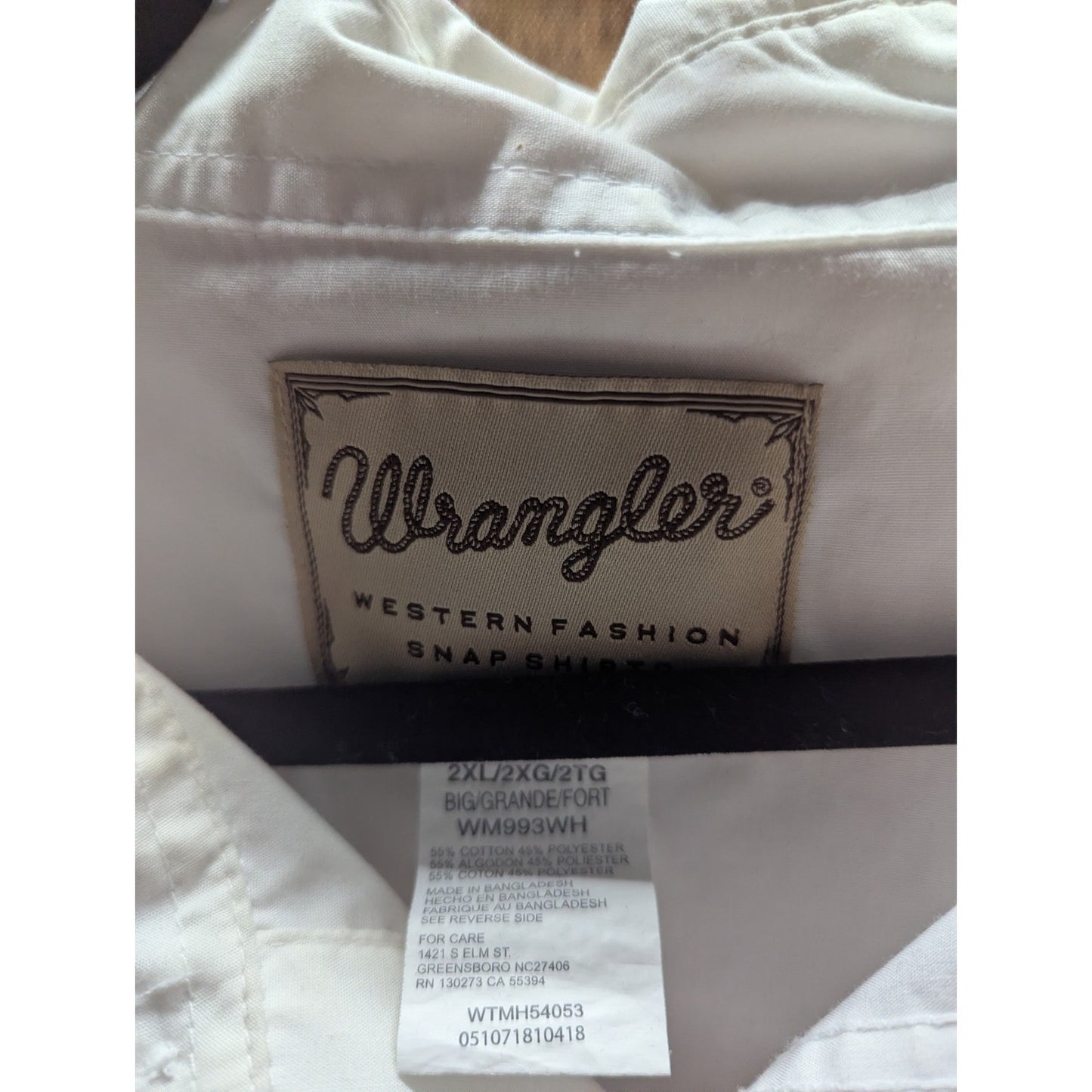 Wranglers western fashion mens White long sleeve snap up size 2XL/2xg /2Tg