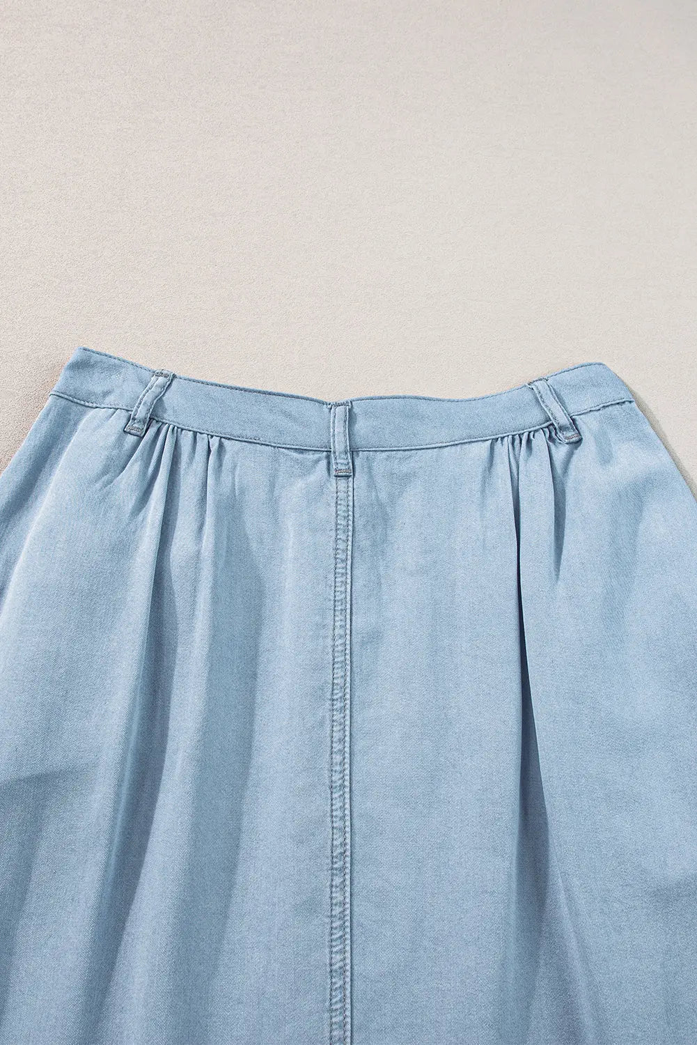 Mist Blue Fully Buttoned Long Denim Skirt - Scarlett's Riverside Boutique