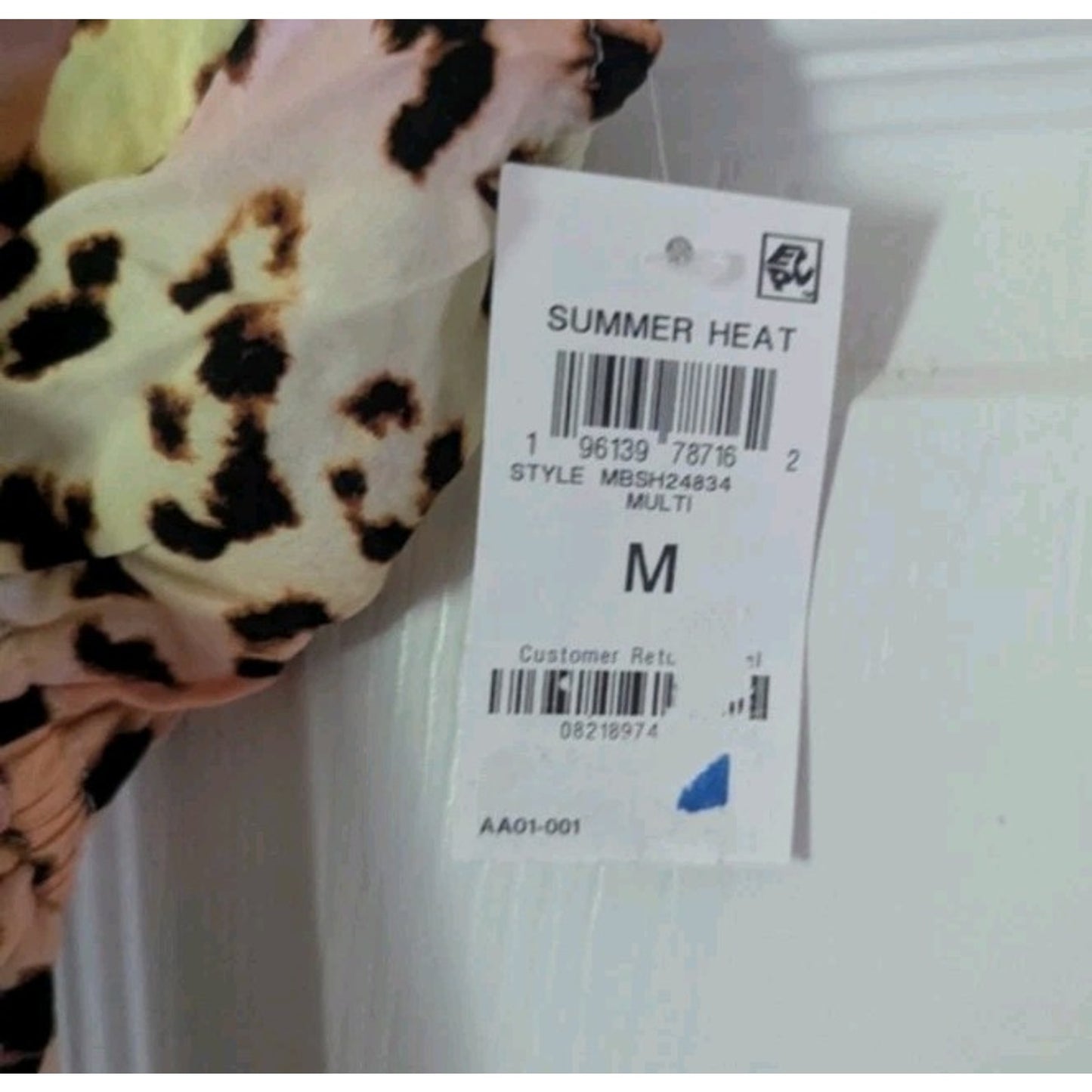 NWT S. M Leopard Print Maxi Dress Spaghetti Strap Tie Front Flwy Summer Boho#G39