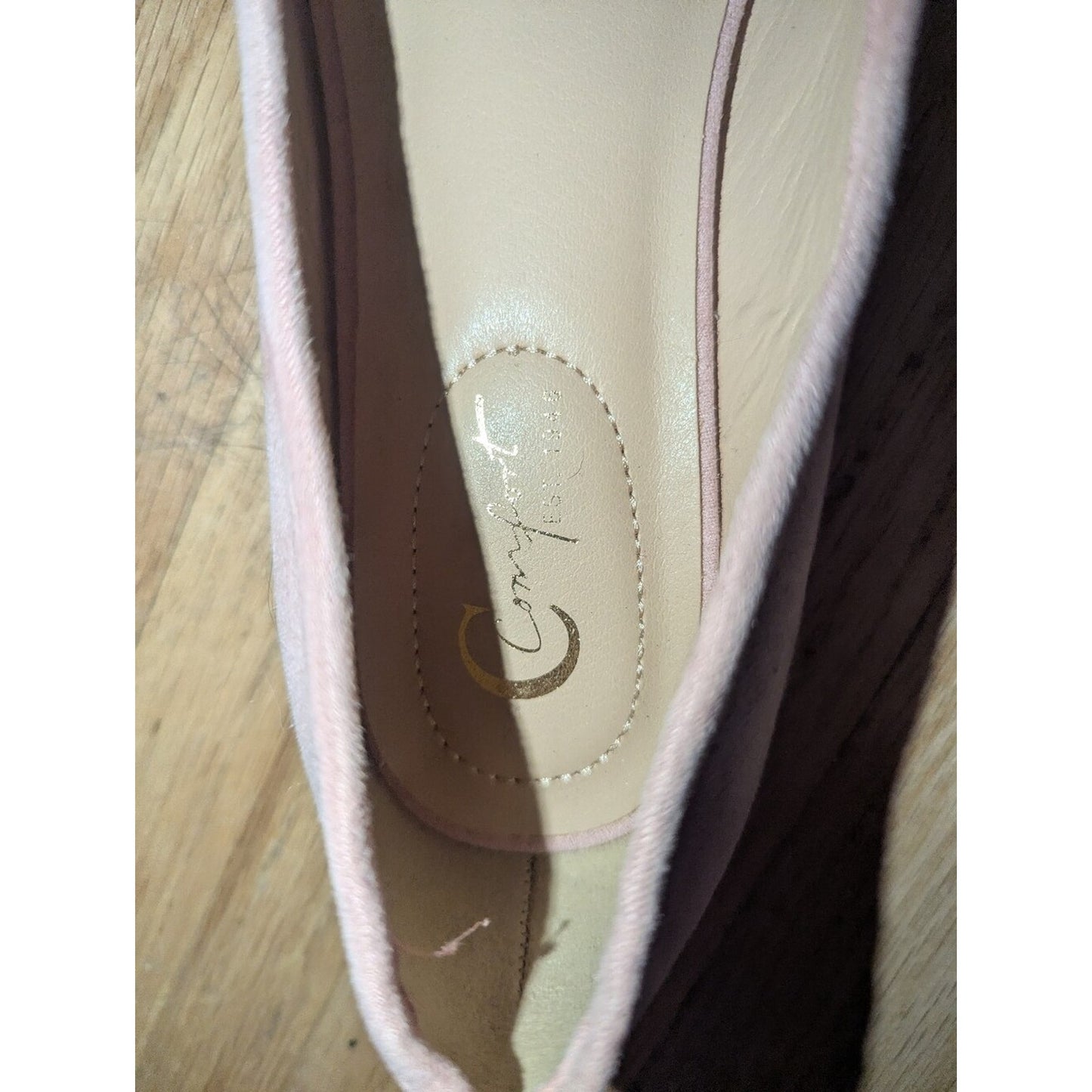 Comfort Est 1980 Womens Loafers 7M Blush Pink Faux Suede Rhinestone Flats