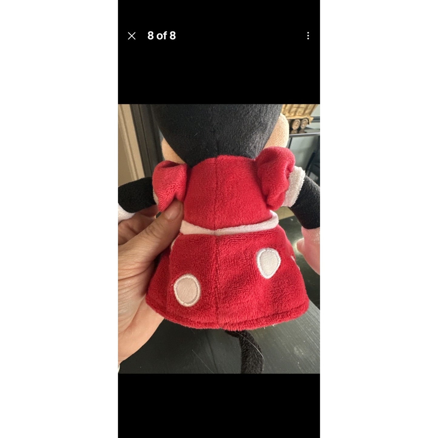 Disney Parks Minnie Mouse Plush Red Polka Dot Dress Stuffed Animal Authentic