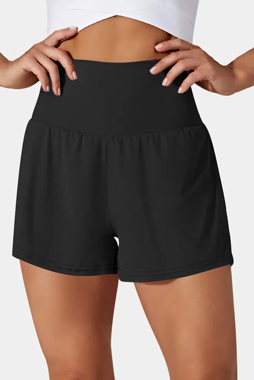 Black Pocketed Wide Waistband Swim Shorts - Scarlett's Riverside Boutique