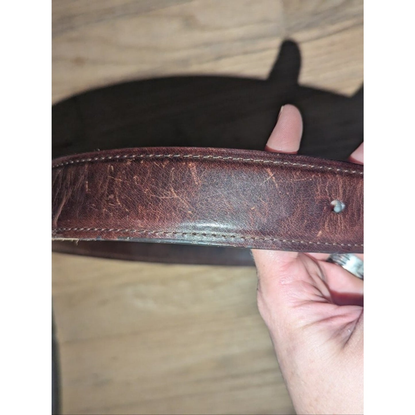 Columbia Sportswear Men’s Size 34 Brown Leather Belt Distressed Casual Outdoor B