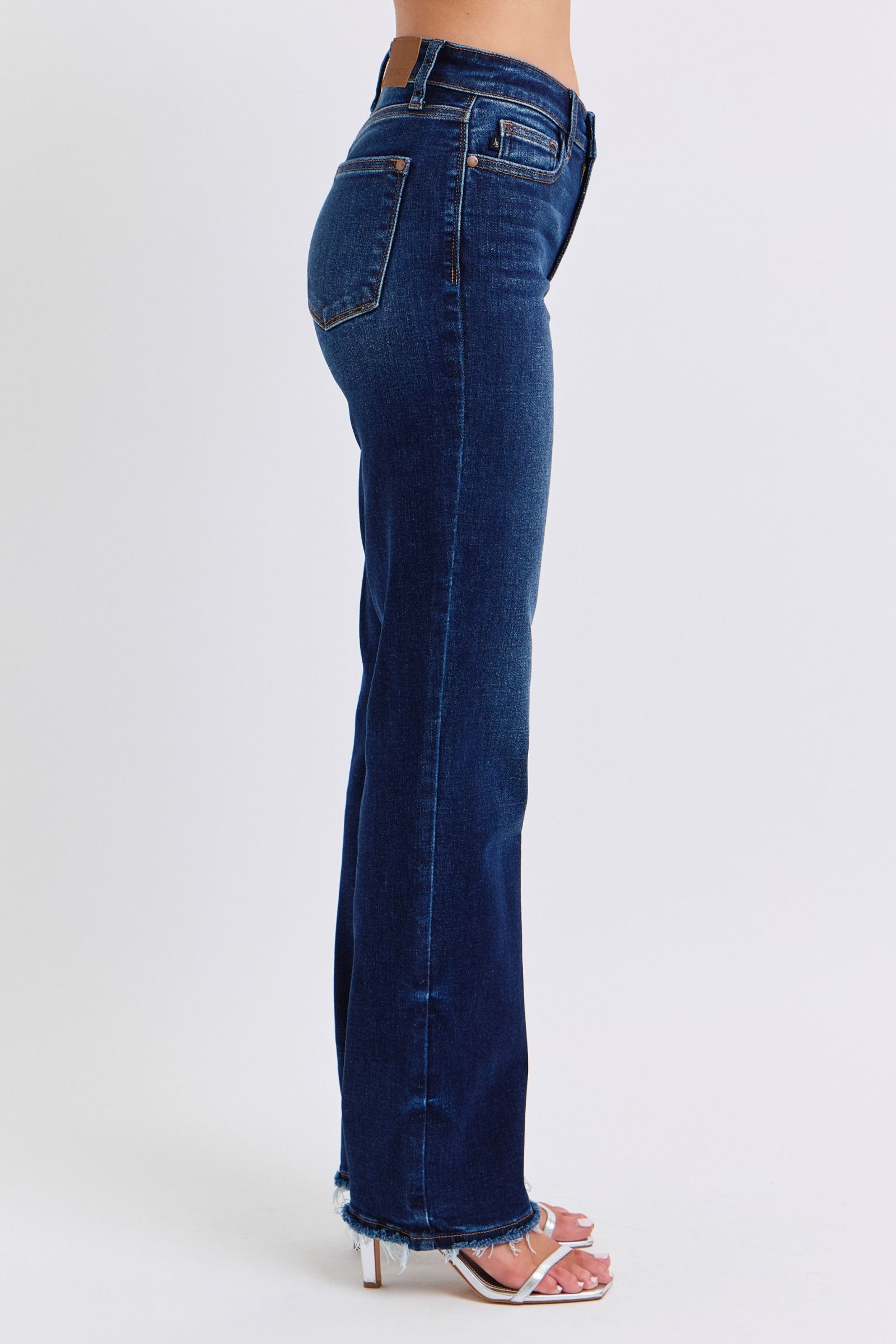 Judy Blue Full Size Raw Hem Straight Leg Jeans - Scarlett's Riverside Boutique 