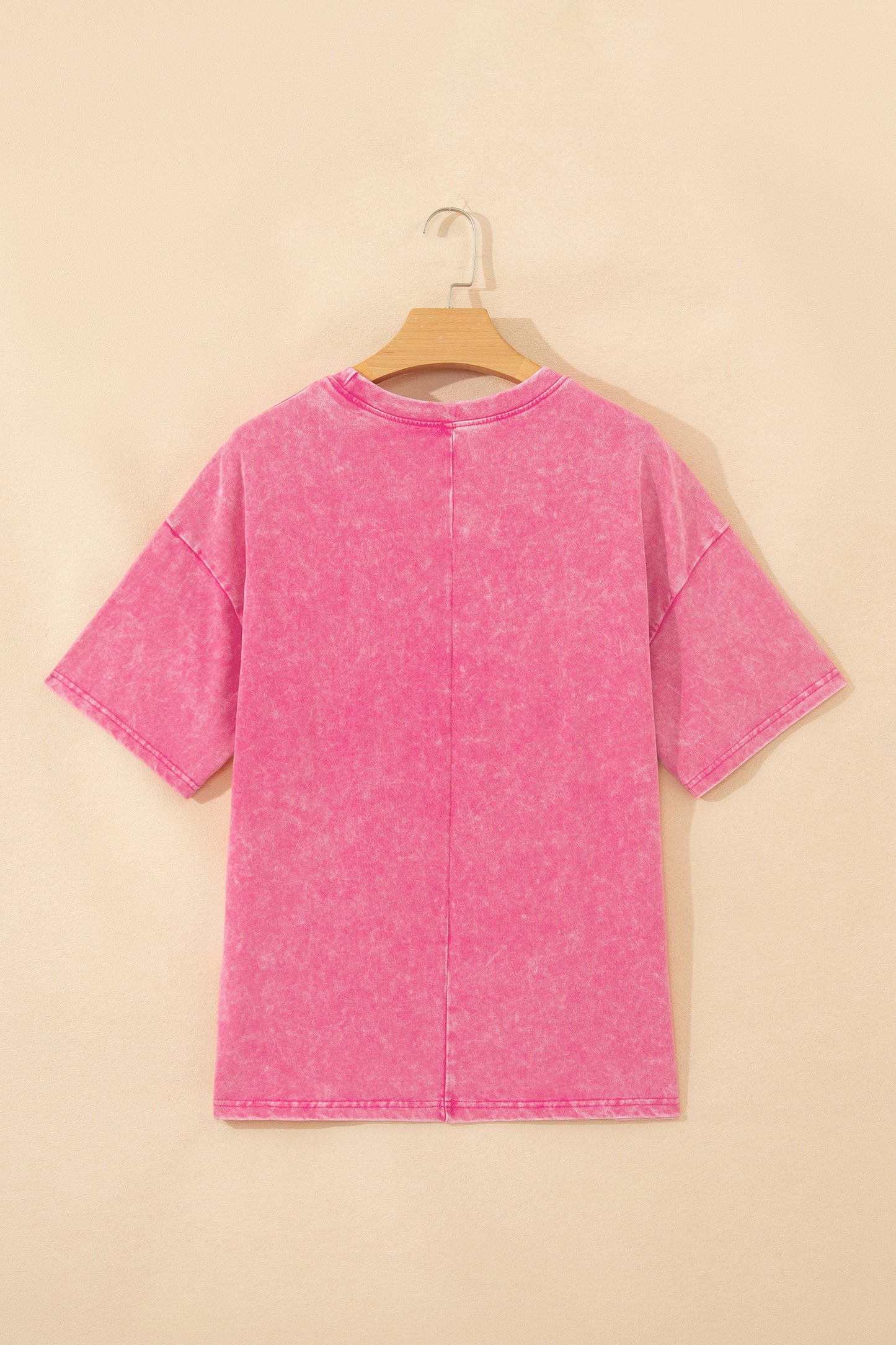 Sachet Pink Mineral Washed Oversized Cotton Tee Womens Casual Short Sleeve Relaxed Top