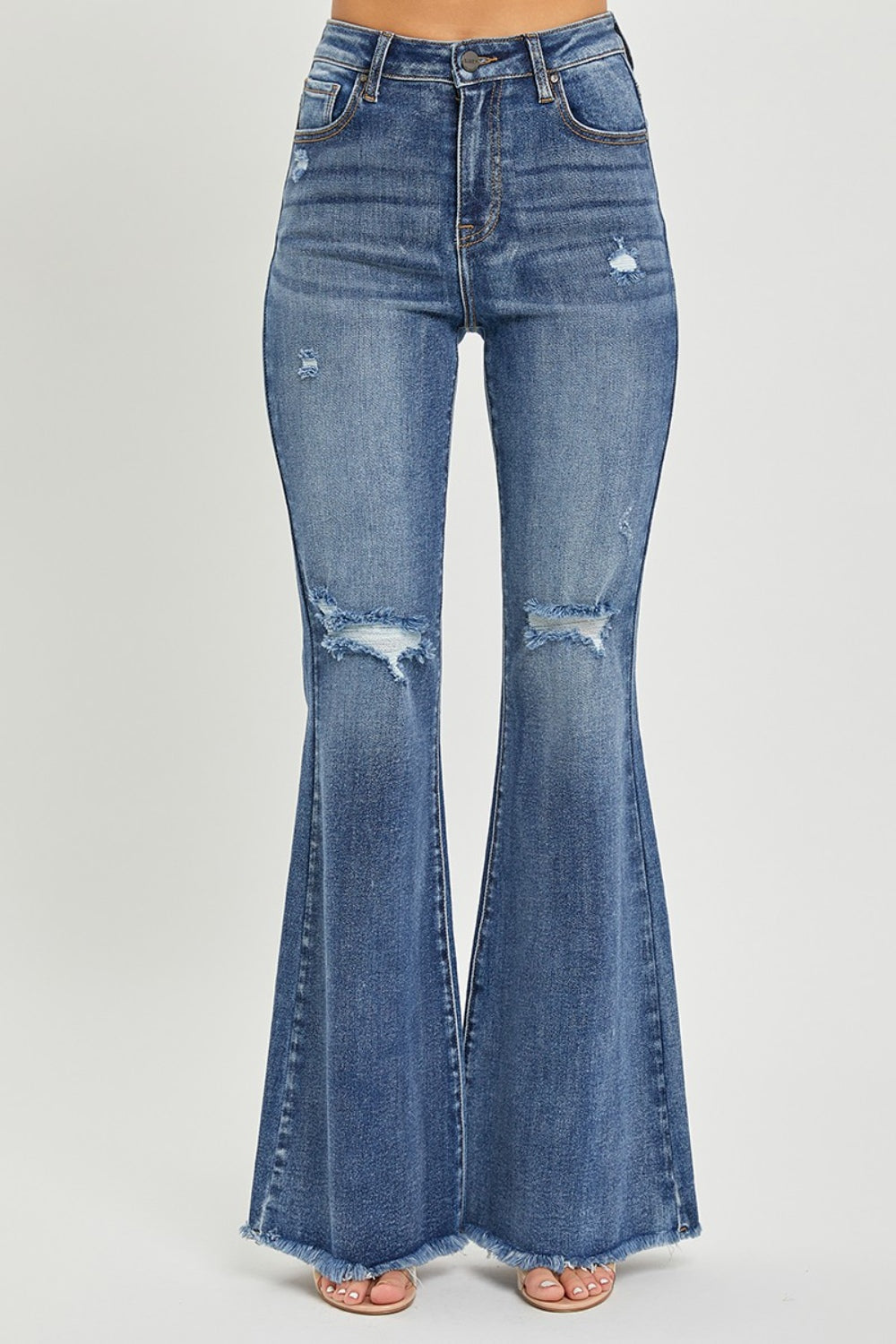 RISEN High Waist Distressed Fare Jeans - Scarlett's Riverside Boutique 