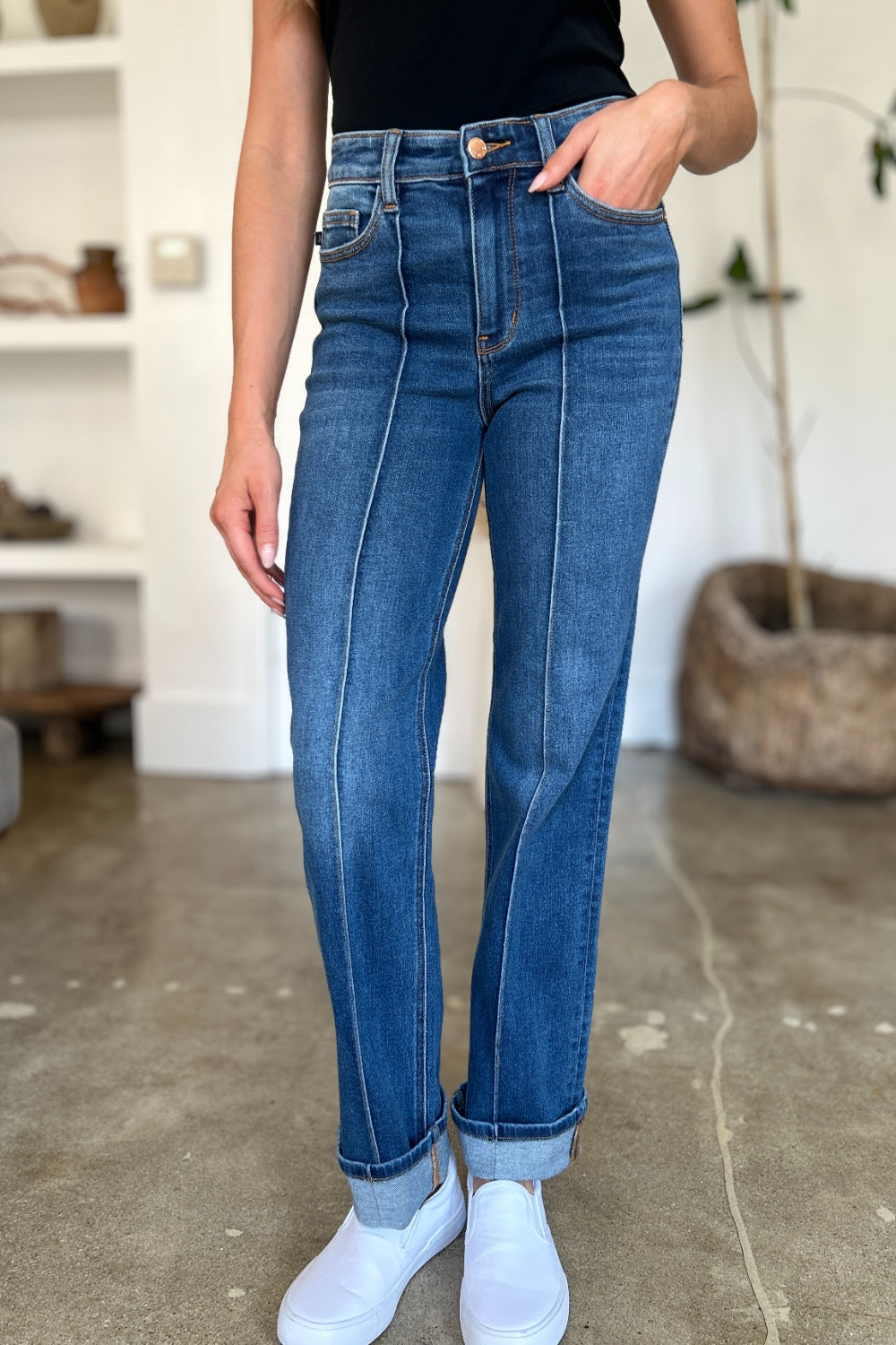 Judy Blue Full Size High Waist, Straight Jeans. 30" inseam - Scarlett's Riverside Boutique 