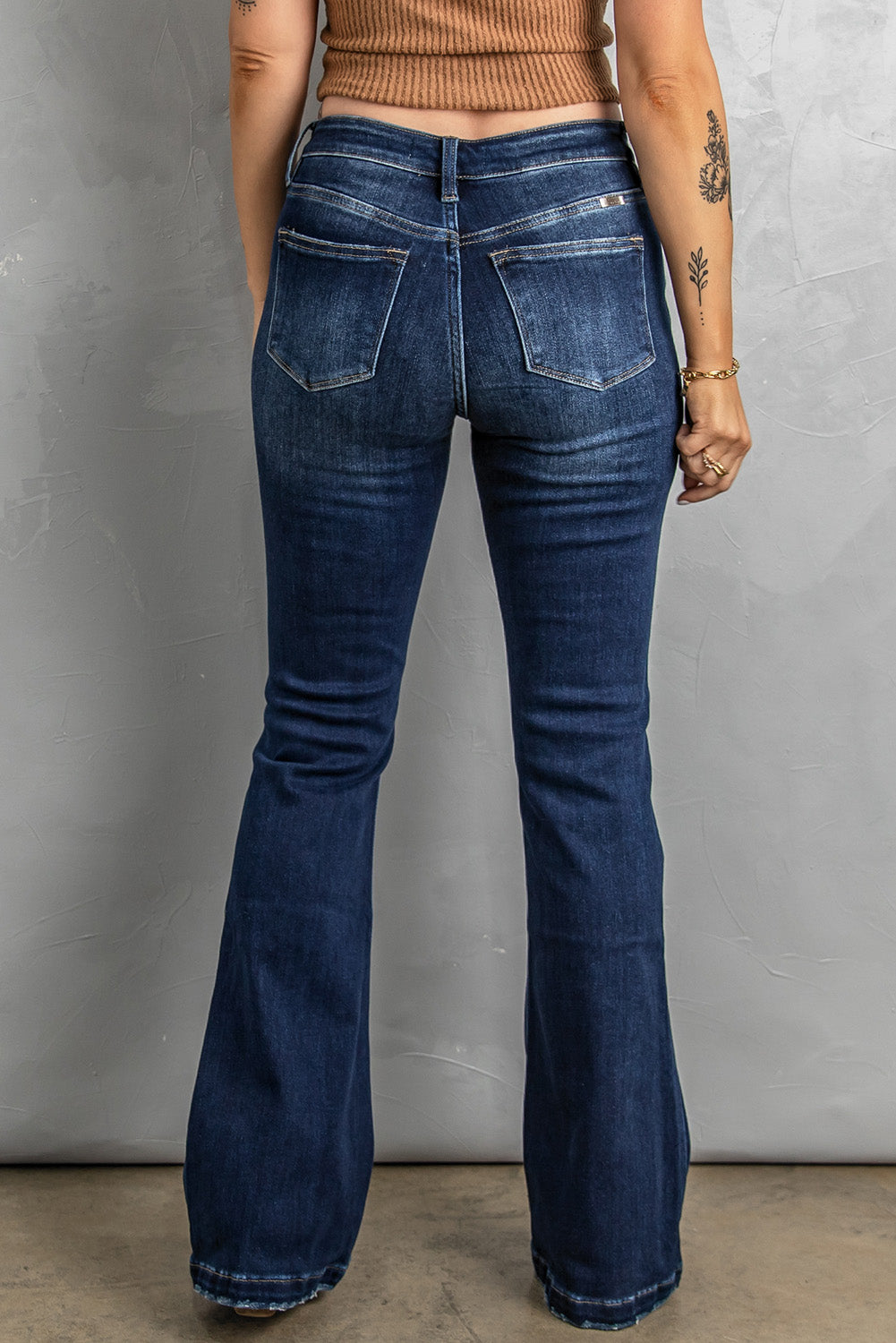 Button Fly Distressed Bootcut Jeans - Scarlett's Riverside Boutique 