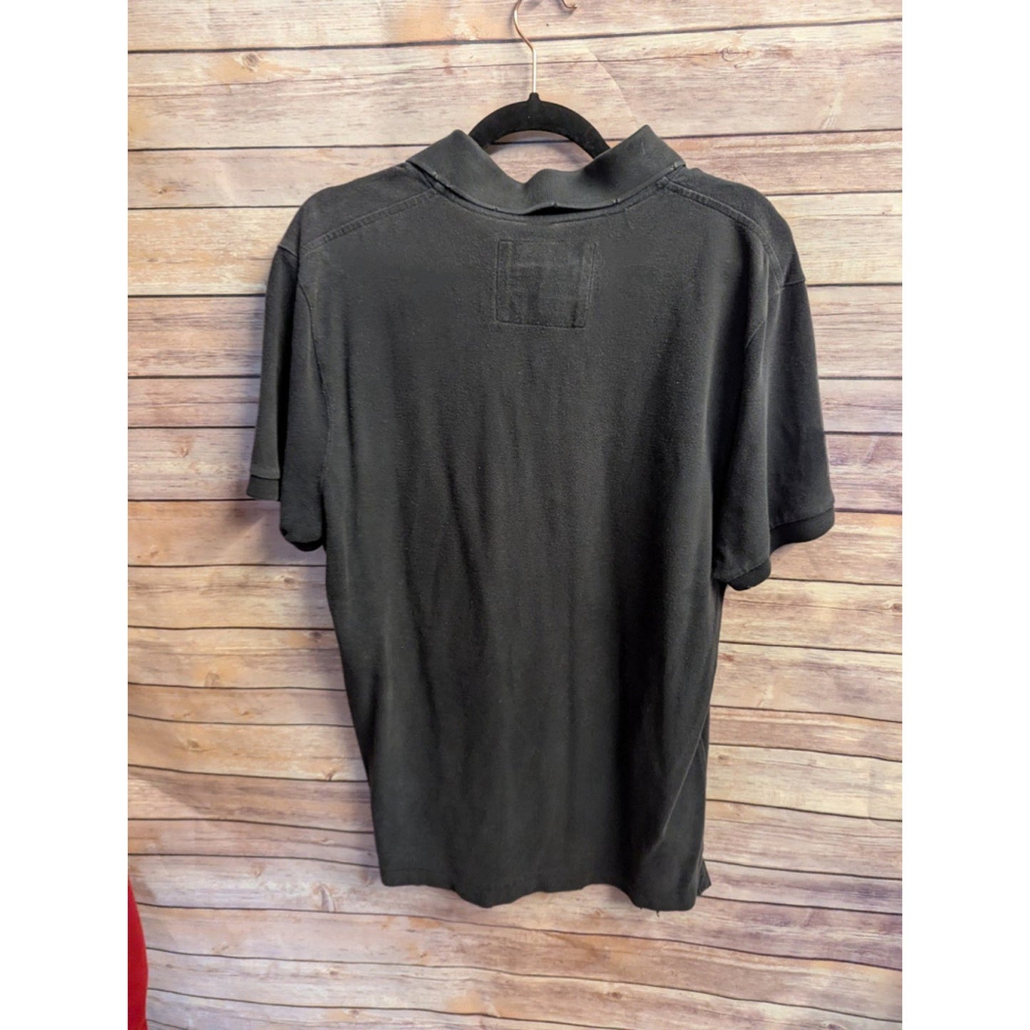 Men's Y2k-Aeropostale Men's Black Polo Shirt, size, L Short Sleeve A87.