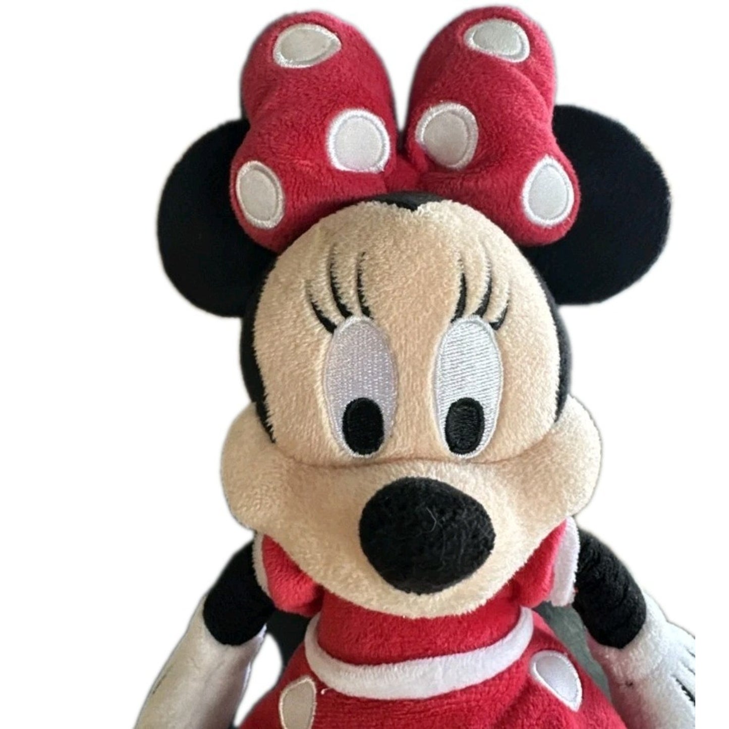 Disney Parks Minnie Mouse Plush Red Polka Dot Dress Stuffed Animal Authentic