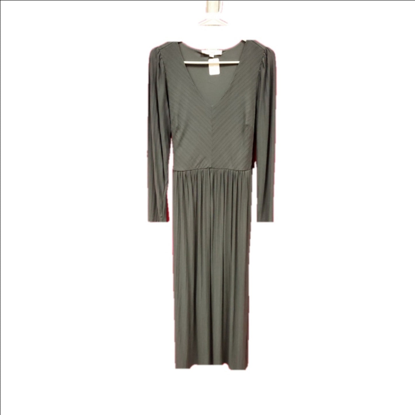 Anne Taylor LOFT Charcoal Gray Long Sleeve Maxi Dress – Size 8