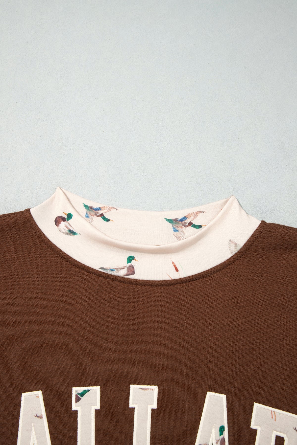 Four Leaf Clover Western Contrast Detail Letter Graphic Baggy Sweatshirt
