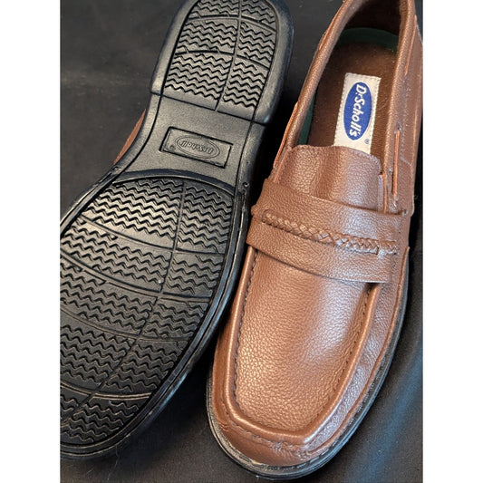 Dr. Scholl’s Brown Leather Loafers Men’s 10D Slip On Comfort Dress Casual Shoes